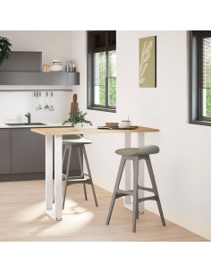 Gambe per tavolo da bar a forma di U 2 pz bianche 40x(100-101) cm in acciaio 2