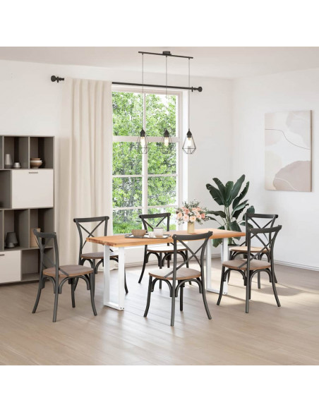 Gambe per tavolo consolle a forma di U 2 pz bianche 38x(72-73) cm in acciaio