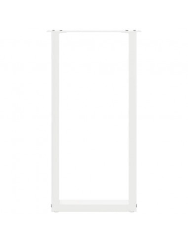 Gambe per tavolo consolle a forma di U 2 pz bianche 38x(72-73) cm in acciaio