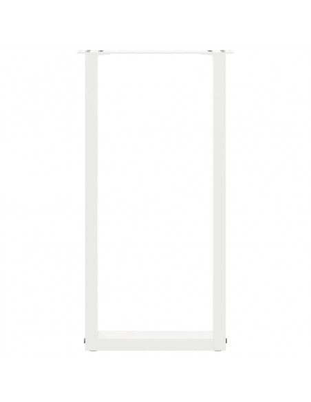 Gambe per tavolo consolle a forma di U 2 pz bianche 38x(72-73) cm in acciaio