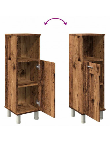 Mobile da Bagno Legno Antico 30x30x95 cm in Legno Multistrato