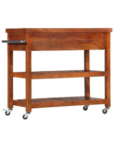 Carrello da Cucina 100x48x89 cm in Legno Massello di Acacia