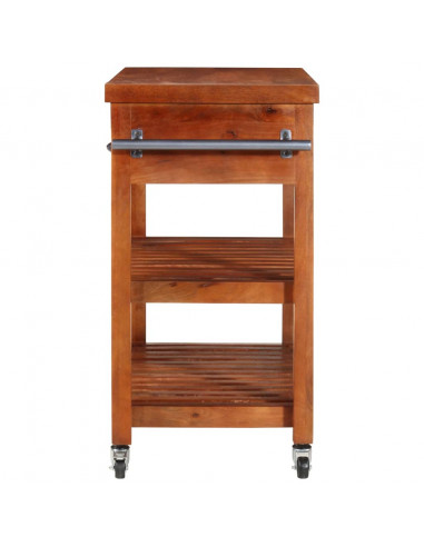 Carrello da Cucina 100x48x89 cm in Legno Massello di Acacia