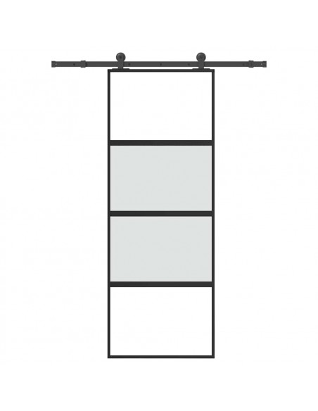 Porta Scorrevole Ferramenta 76x205 cm Vetro Temperato Alluminio