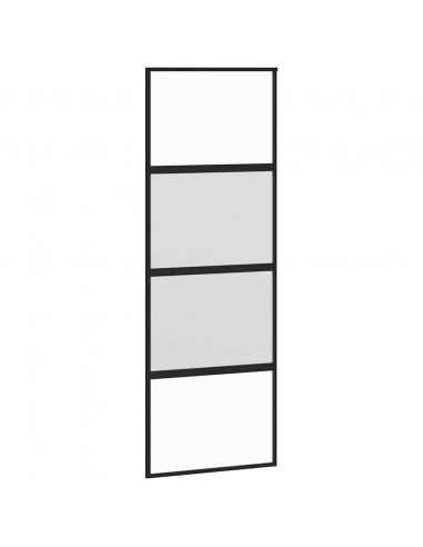 Porta Scorrevole Ferramenta 76x205 cm Vetro Temperato Alluminio