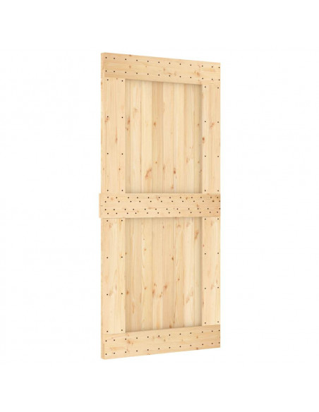 Porta Scorrevole con Set Hardware 95x210 cm Legno Massello Pino