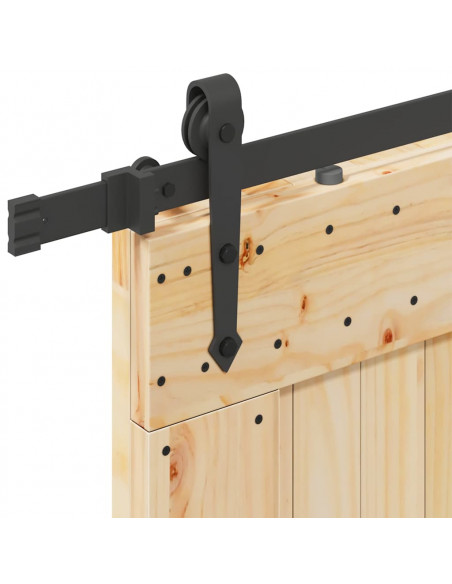 Porta Scorrevole con Set Hardware 90x210 cm Legno Massello Pino