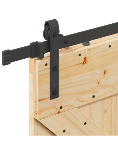 Porta Scorrevole con Set Hardware 80x210 cm Legno Massello Pino