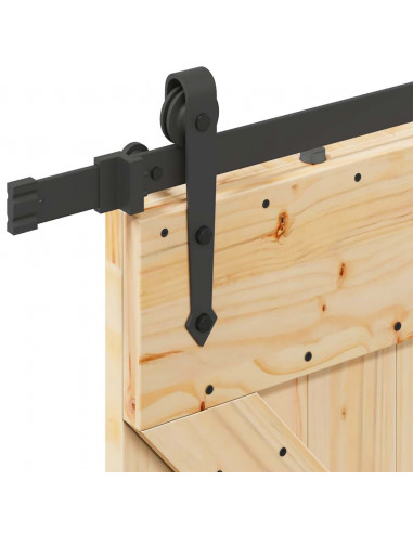 Porta Scorrevole con Set Hardware 80x210 cm Legno Massello Pino