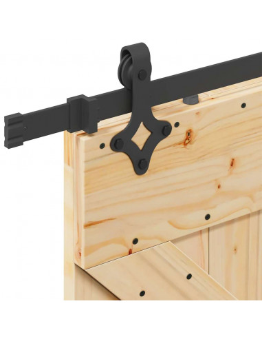 Porta Scorrevole con Set Hardware 80x210 cm Legno Massello Pino