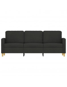 Divano a 3 Posti Nero 180 cm in Tessuto 2