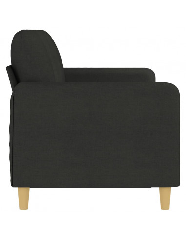 Divano a 3 Posti Nero 180 cm in Tessuto