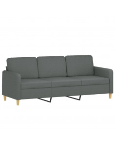 Divano a 3 Posti Grigio Chiaro 180 cm in Tessuto