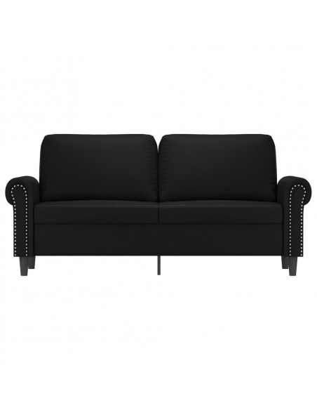 Divano a 2 Posti Nero 140 cm in Similpelle