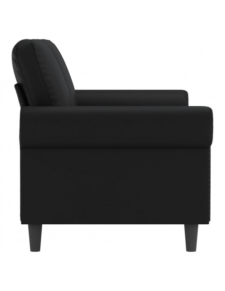 Divano a 2 Posti Nero 140 cm in Similpelle