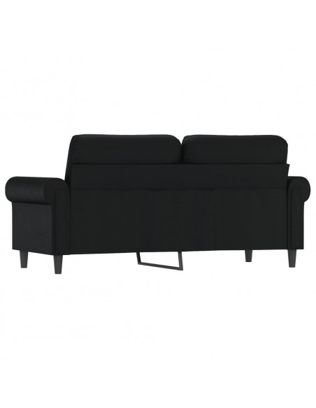 Divano a 2 Posti Nero 140 cm in Similpelle