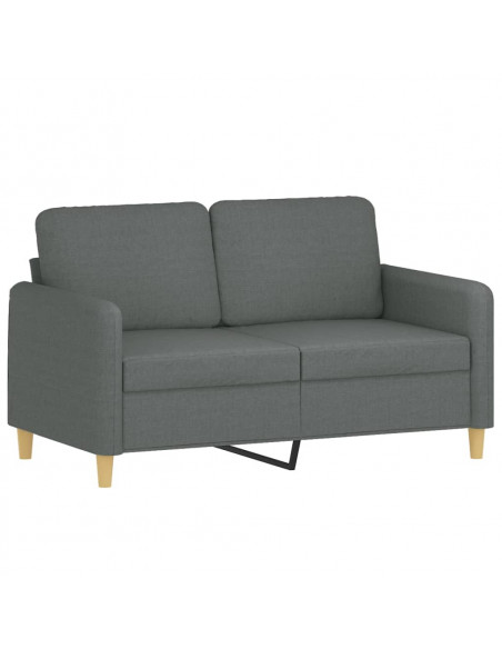Set di Divani 2 pz con Cuscini Grigio Scuro in Tessuto