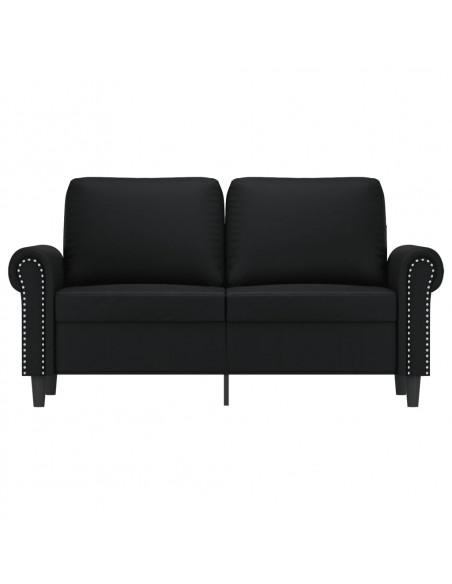 Divano a 2 Posti Nero 120 cm in Similpelle