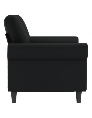 Divano a 2 Posti Nero 120 cm in Similpelle