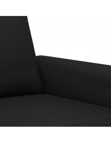 Divano a 2 Posti Nero 120 cm in Similpelle