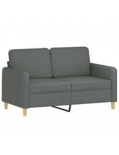 Set di Divani 2 pz con Cuscini Grigio Scuro in Tessuto 2
