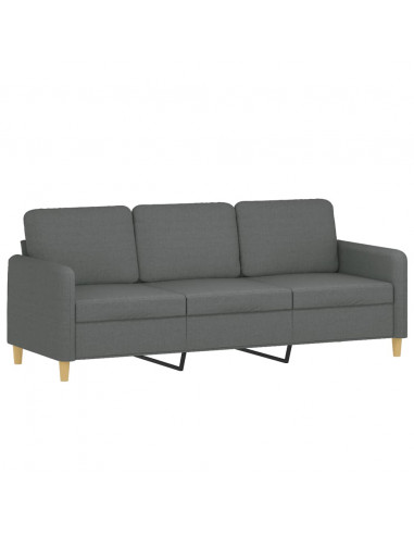 Set di Divani 2 pz con Cuscini Grigio Scuro in Tessuto