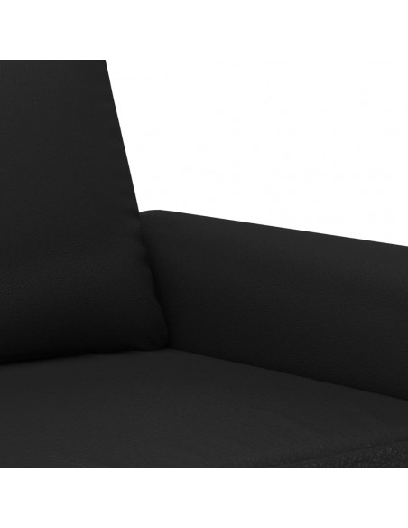 Set di Divani 2 pz con Cuscini Nero in Similpelle