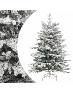 Albero Natale Artificiale Incernierato con Neve Fioccata 210 cm