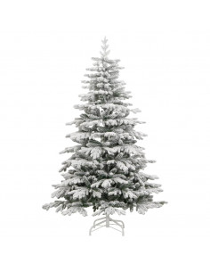 Albero Natale Artificiale Incernierato con Neve Fioccata 210 cm 2