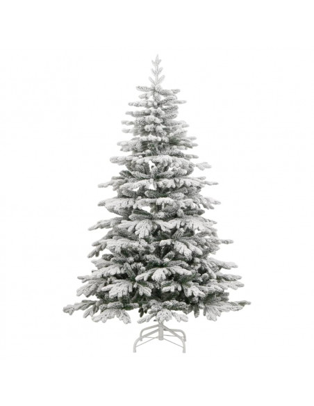 Albero Natale Artificiale Incernierato con Neve Fioccata 210 cm
