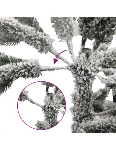 Albero Natale Artificiale Incernierato con Neve Fioccata 210 cm