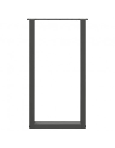 Gambe per tavolo da bar a forma di U 2 pz Antracite 40x(90-91) cm Acciaio