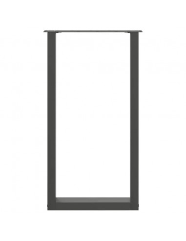 Gambe per tavolo da bar a forma di U 2 pz Antracite 50x(90-91) cm Acciaio