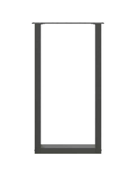 Gambe per tavolo da bar a forma di U 2 pz Antracite 50x(90-91) cm Acciaio