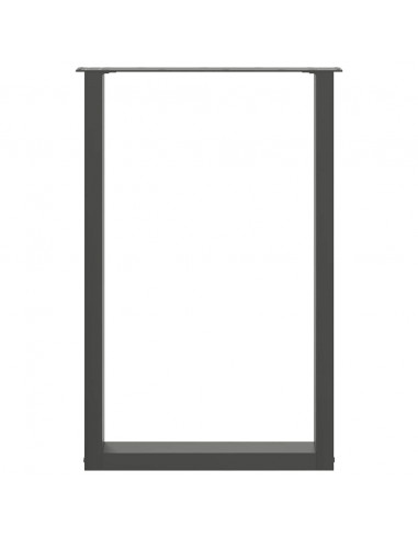 Gambe per tavolo da bar a forma di U 2 pz Antracite 60x(90-91) cm Acciaio
