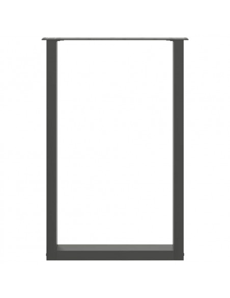 Gambe per tavolo da bar a forma di U 2 pz Antracite 60x(90-91) cm Acciaio
