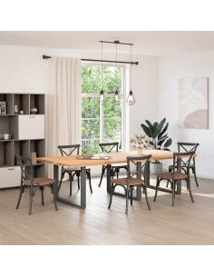Gambe Tavolino Caffè a U 2pz Antracite 100x(72-73)cm in Acciaio 2