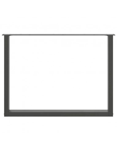 Gambe Tavolino Caffè a U 2pz Antracite 100x(72-73)cm in Acciaio