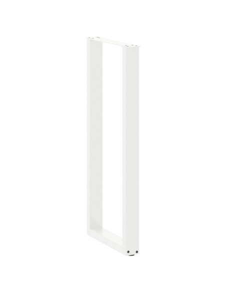 Gambe per tavolo da bar a forma di U 2 pz bianche 40x(110-111) cm in acciaio