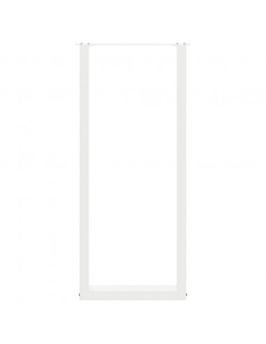 Gambe per tavolo da bar a forma di U 2 pz bianche 40x(110-111) cm in acciaio