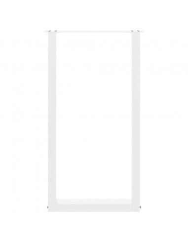 Gambe per tavolo da bar a forma di U 2 pz bianche 40x(90-91) cm in acciaio