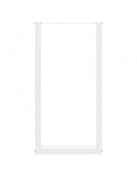 Gambe per tavolo da bar a forma di U 2 pz bianche 40x(90-91) cm in acciaio