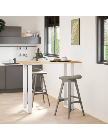 Gambe per tavolo da bar a forma di U 2 pz bianche 50x(110-111) cm in acciaio