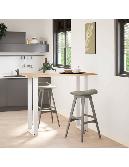 Gambe per tavolo da bar a forma di U 2 pz bianche 50x(110-111) cm in acciaio