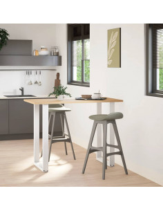 Gambe per tavolo da bar a forma di U 2 pz bianche 60x(100-101) cm in acciaio 2