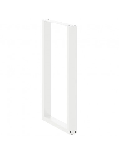 Gambe per tavolo da bar a forma di U 2 pz bianche 60x(100-101) cm in acciaio