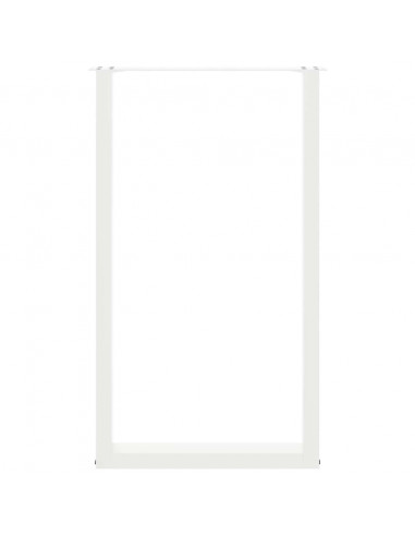 Gambe per tavolo da bar a forma di U 2 pz bianche 60x(100-101) cm in acciaio