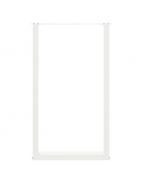 Gambe per tavolo da bar a forma di U 2 pz bianche 60x(100-101) cm in acciaio