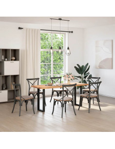 Gambe per Tavolo Consolle a Forma di U 2 pz Nere 38x(72-73) cm Acciaio 2