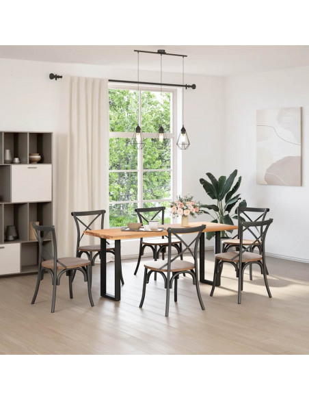 Gambe per Tavolo Consolle a Forma di U 2 pz Nere 38x(72-73) cm Acciaio